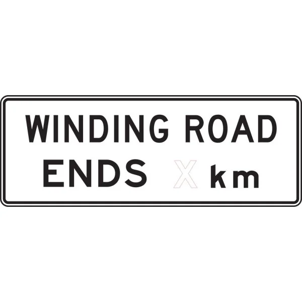 WINDING ROAD ENDS XX KM