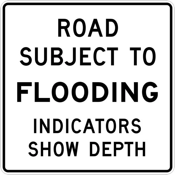 ROAD SUBJECT TO FLOODING INDICATORS