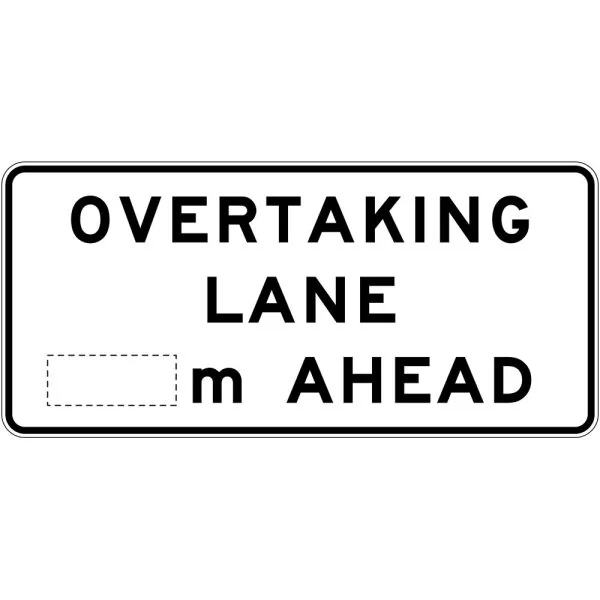 OVERTAKING LANE XX M AHEAD