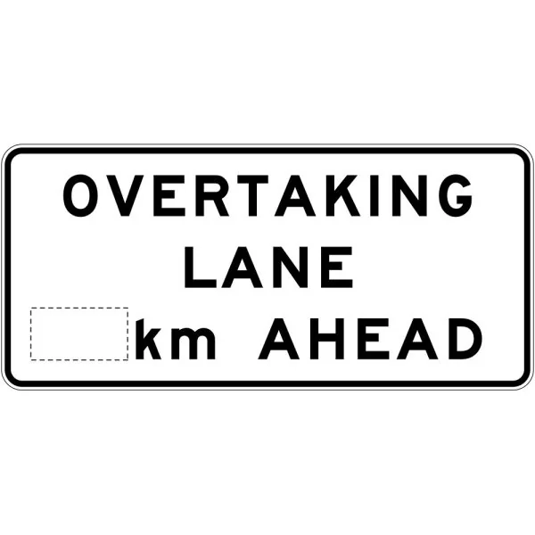 OVERTAKING LANE XX KM AHEAD
