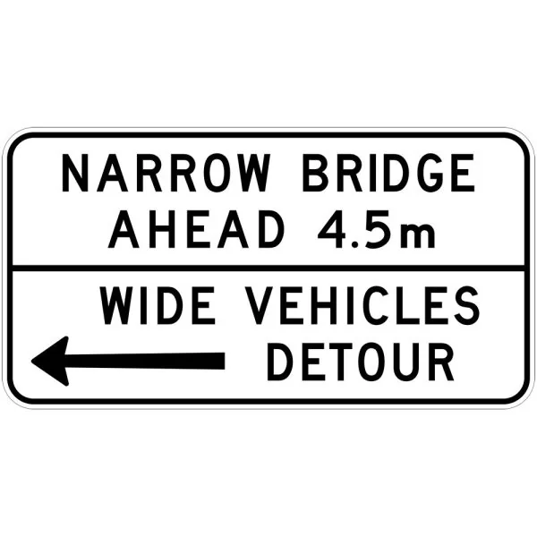 NARROW BRIDGE AHEAD XX M, WIDE