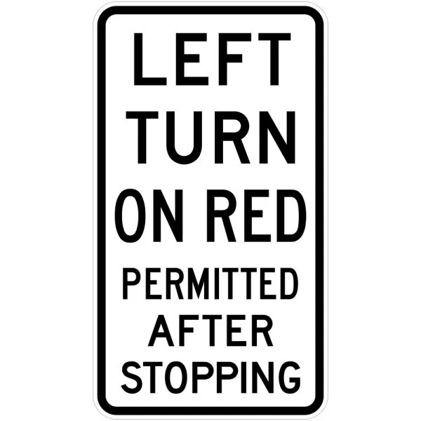 TURN ON RED PERMITTED AFTER STOPPING