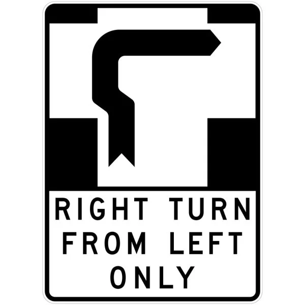 RIGHT TURN FROM LEFT ONLY