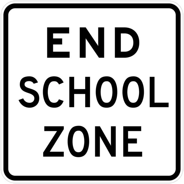 END SCHOOL ZONE