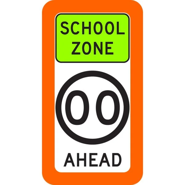 SCHOOL ZONE SPEED LIMIT AHEAD