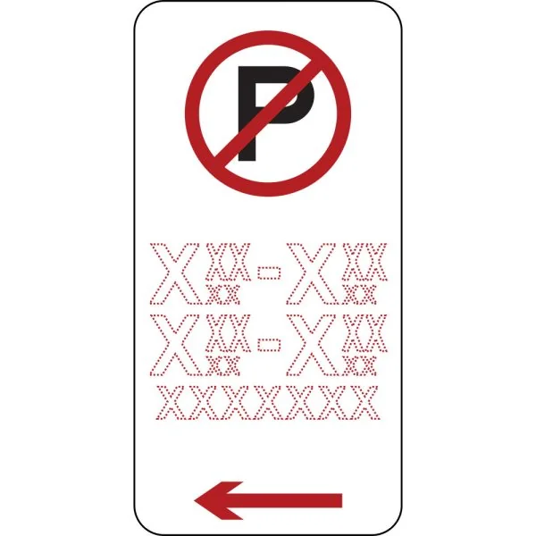 NO PARKING AT SPECIFIC TIMES