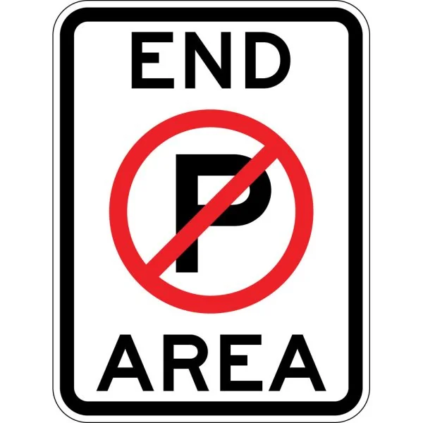 NO PARKING AREA END