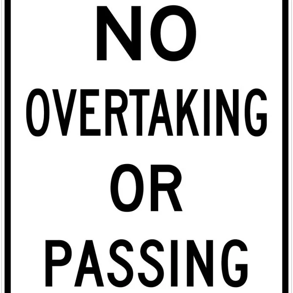 NO OVERTAKING OR PASSING