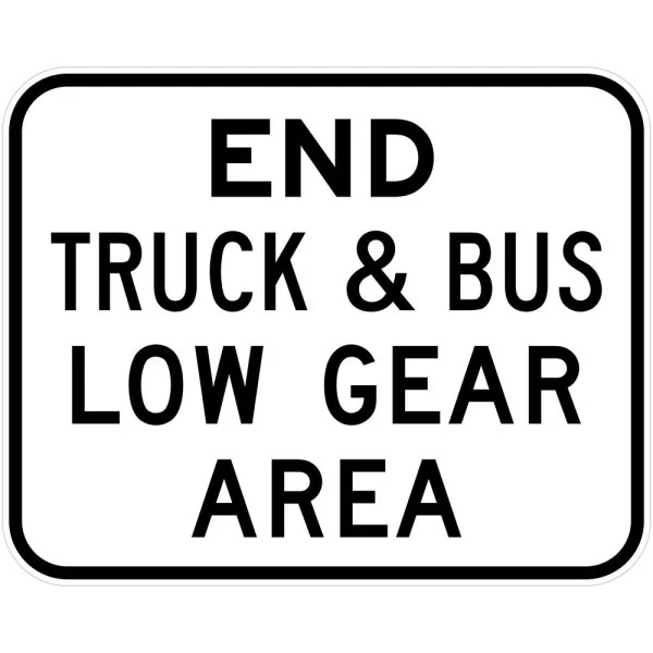 END TRUCK AND BUS LOW GEAR AREA