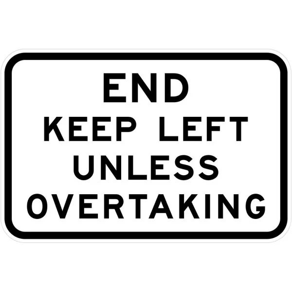 END KEEP LEFT UNLESS OVERTAKING