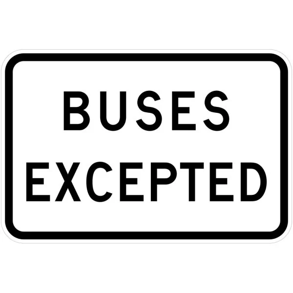 BUSES EXCEPTED