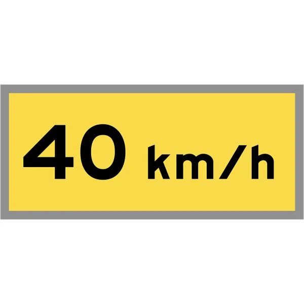 ADVISORY SPEED XX KM/H