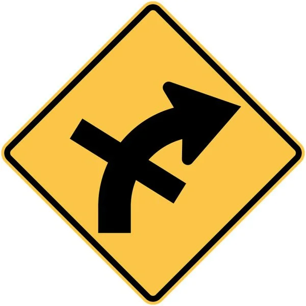CROSS ROAD ON A CURVE