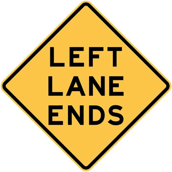 LEFT LANE ENDS