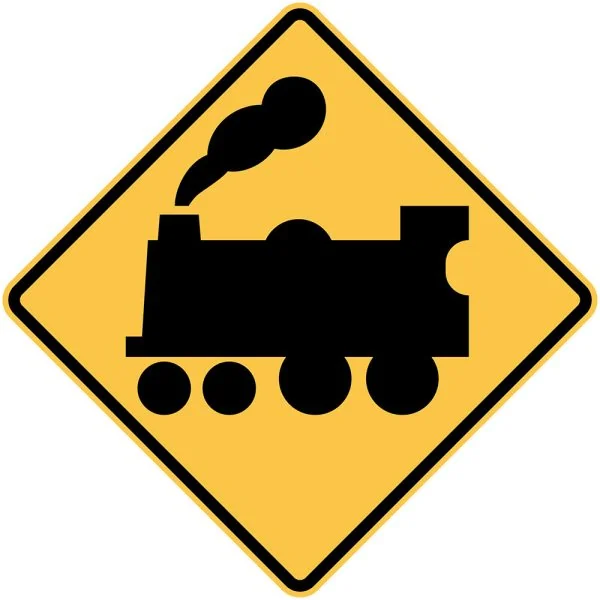 RAILWAY CROSSING AHEAD