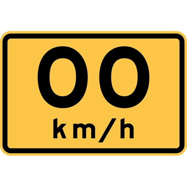 XX KM/H ADVISORY SPEED